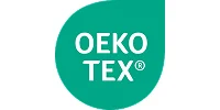 OEKO-TEX® certification logo in teal and white, indicating compliance for safe textile products.