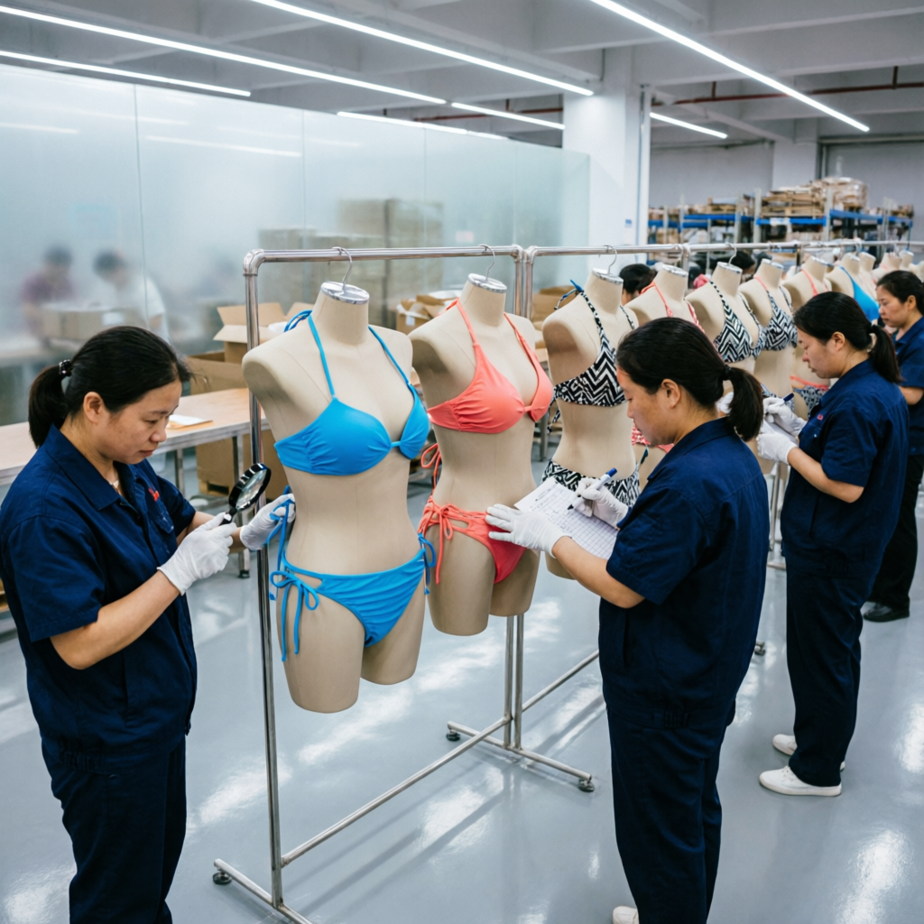 Chinese swimwear factory quality inspection for bikini production