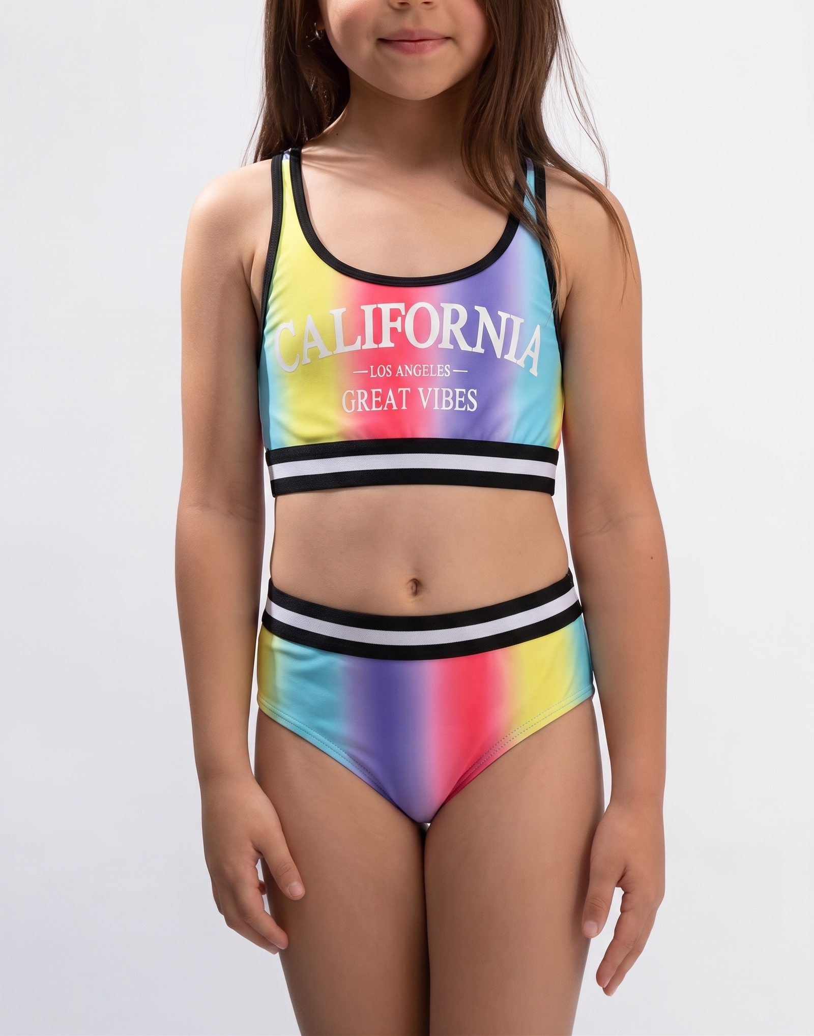Crossback Crop Top and High-Waist Bikini Set