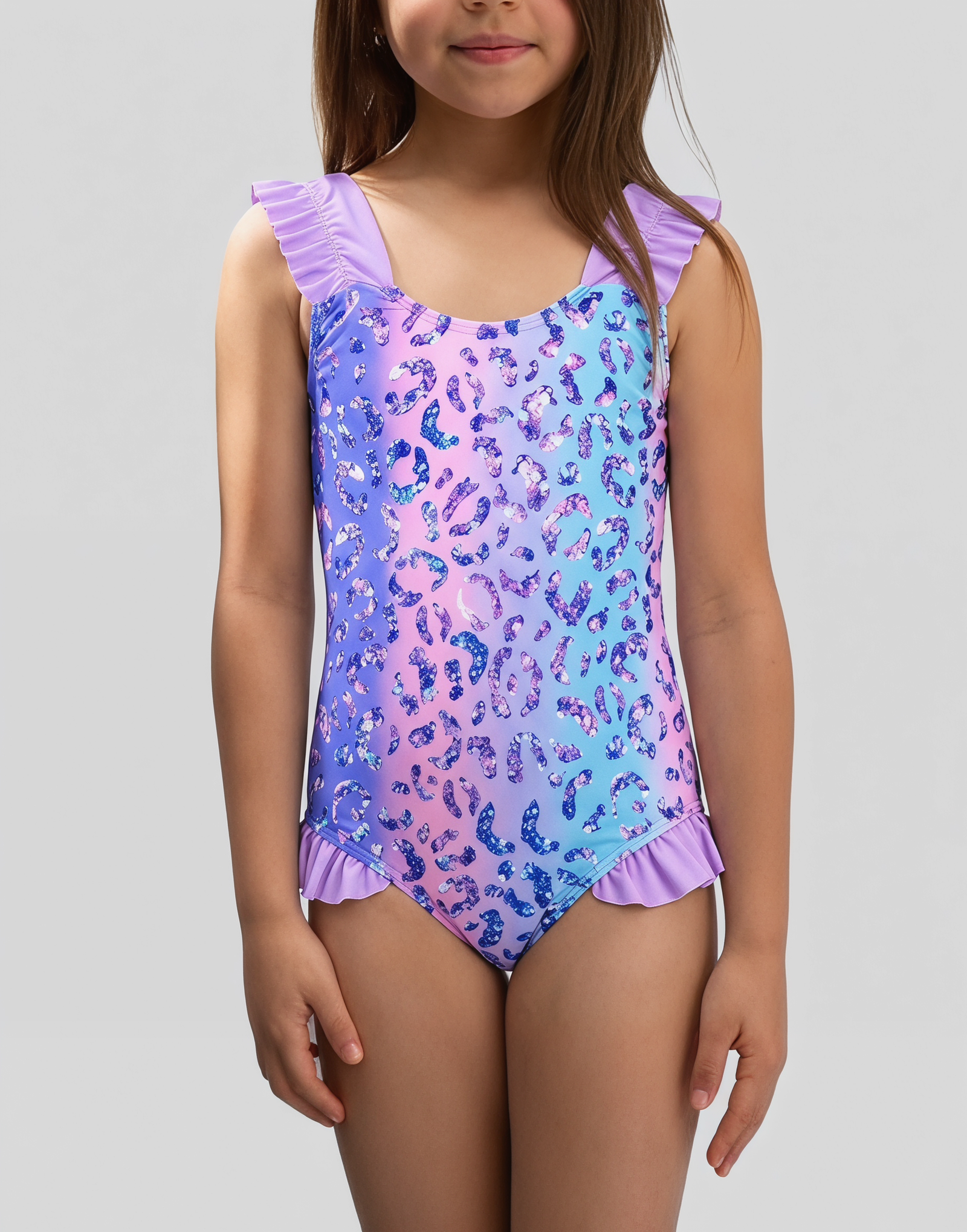 Ruffle-Trim Square Neck One-Piece Swimsuit
