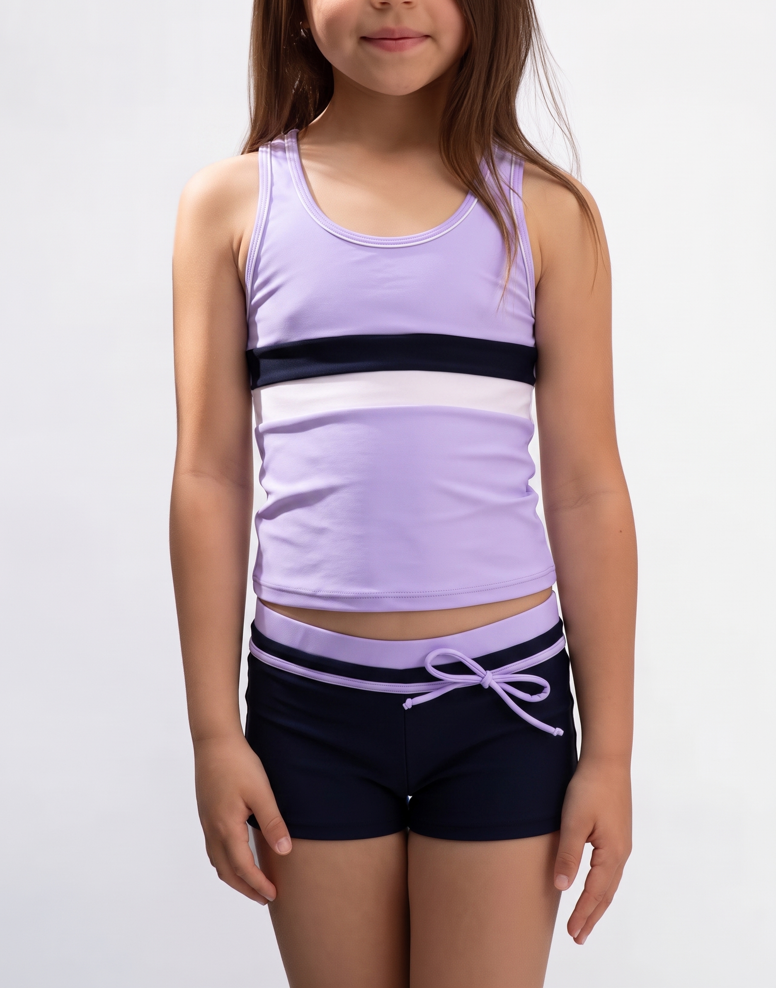 Scoop Neck Racerback Tankini and Boyshort Set