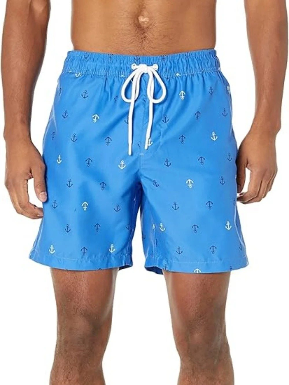 Elastic Waist Drawstring Swim Trunks