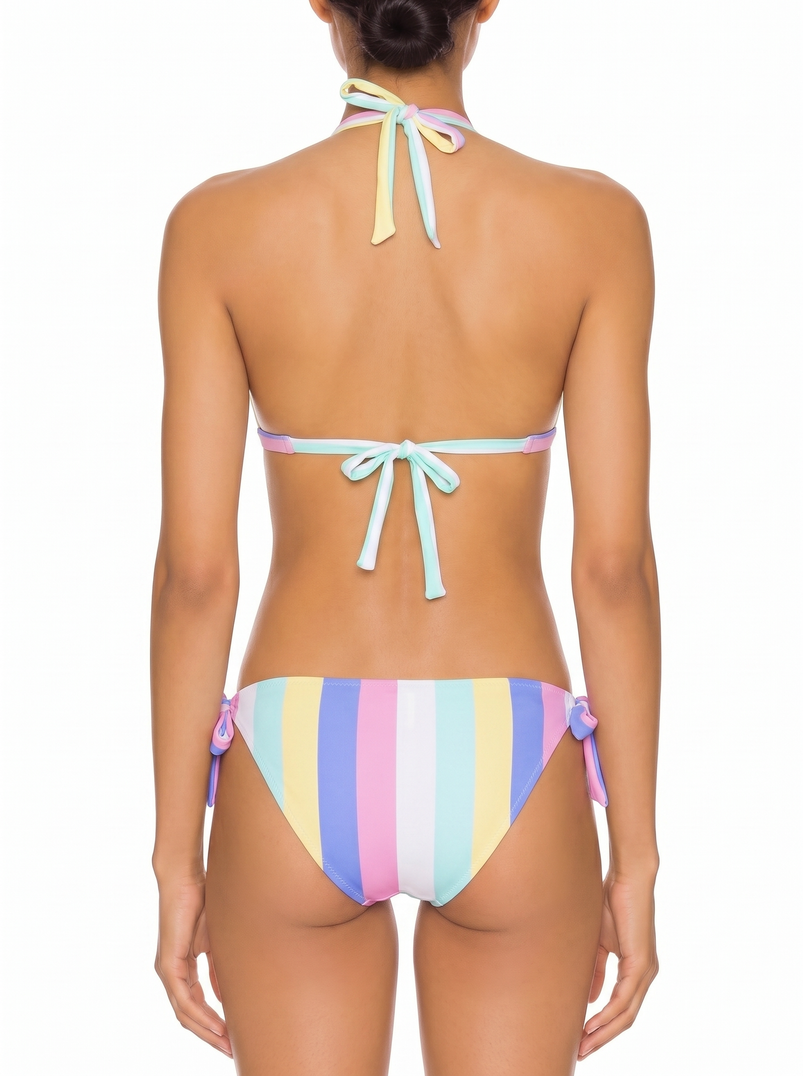 Tie-Strap Halter Triangle Bikini Set
