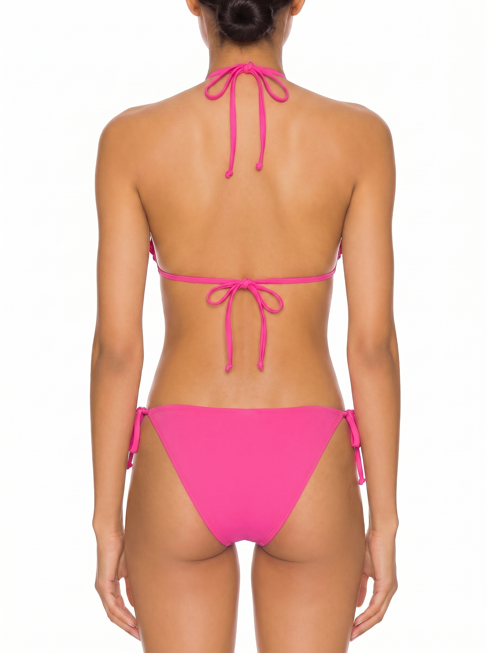 Textured Triangle Halter Bikini Set