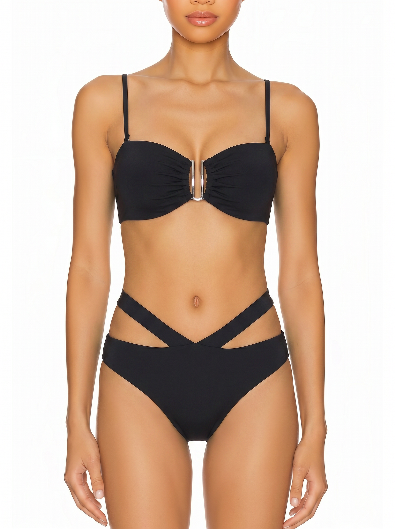 Ring-Detail Underwire Bikini Set