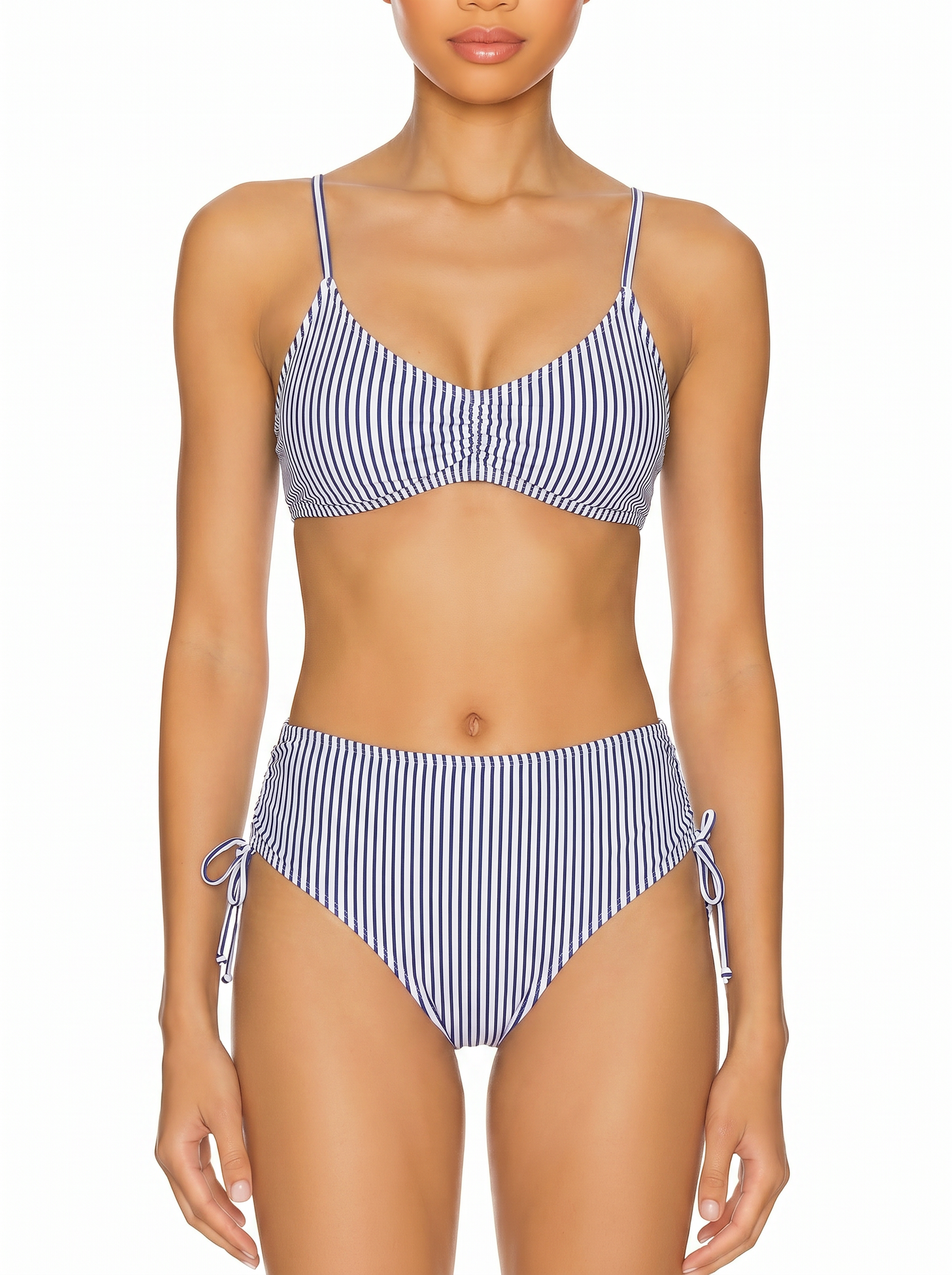 Strappy Back Ruched Bikini Set