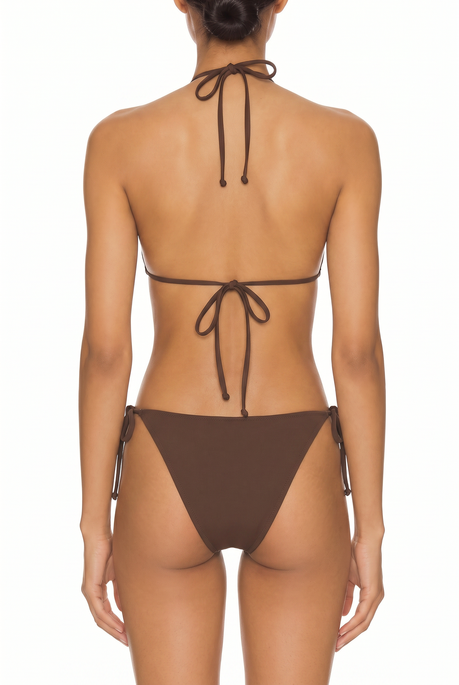 Ring-Accent Halter Triangle Bikini Set