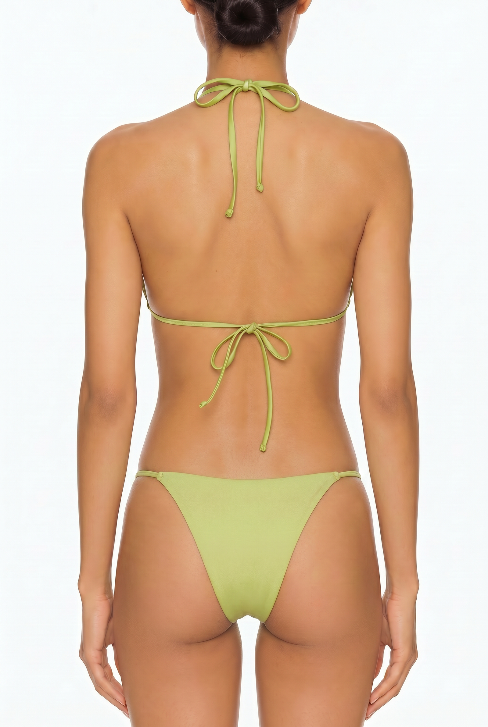 Beaded Halter Triangle Bikini Set