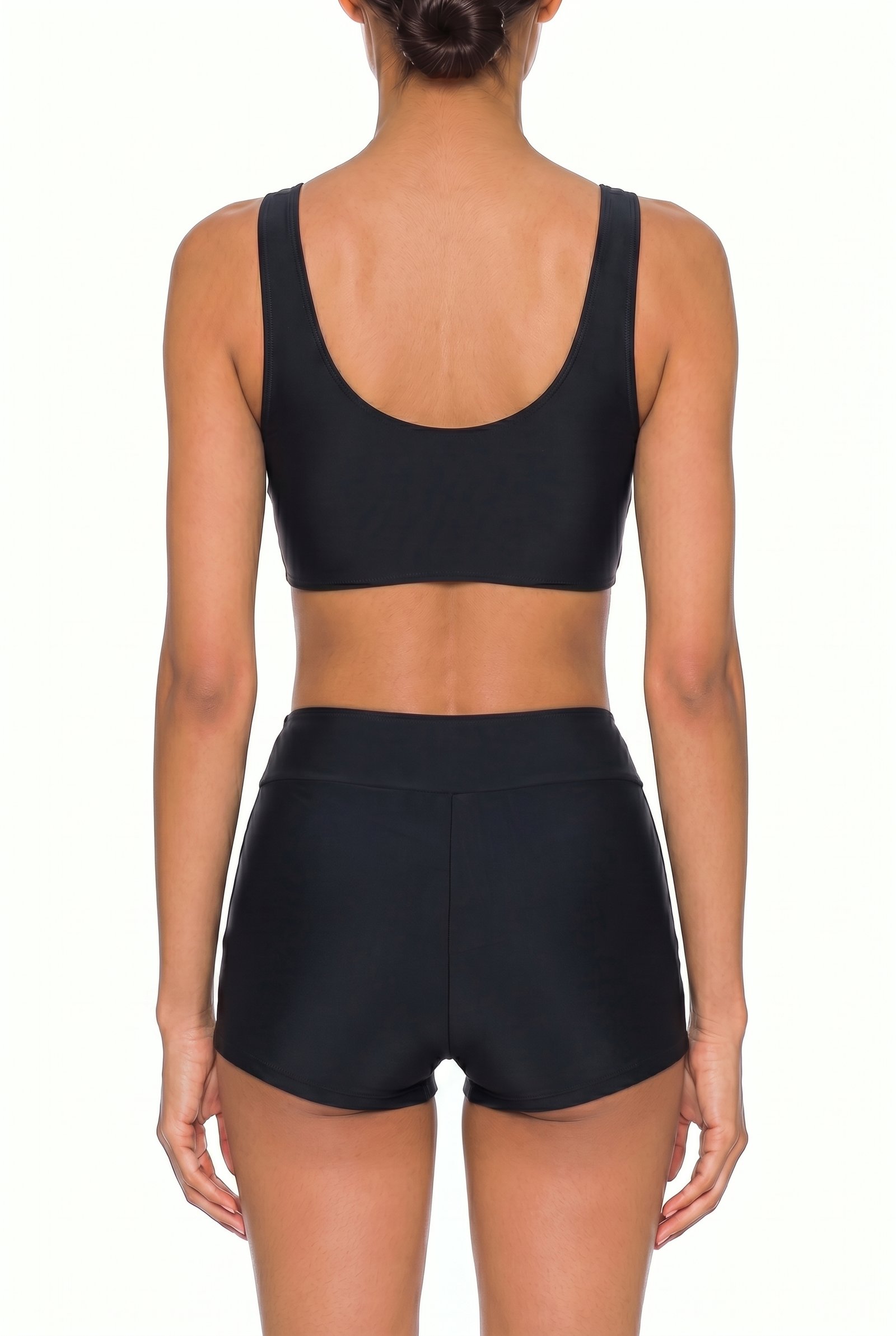 Twist-Front Crop Top and High-Waist Shorts Set