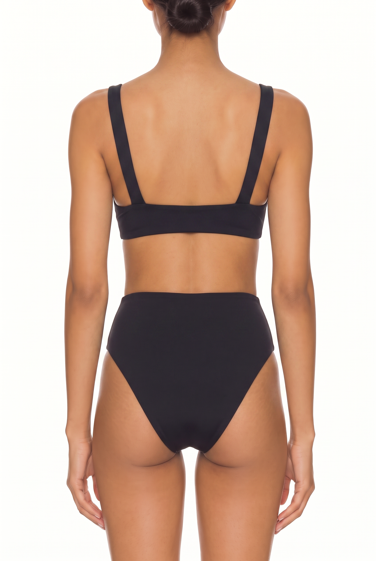 Knot-Front Wide Strap High-Waist Bikini Set (Multiple Colors Available)
