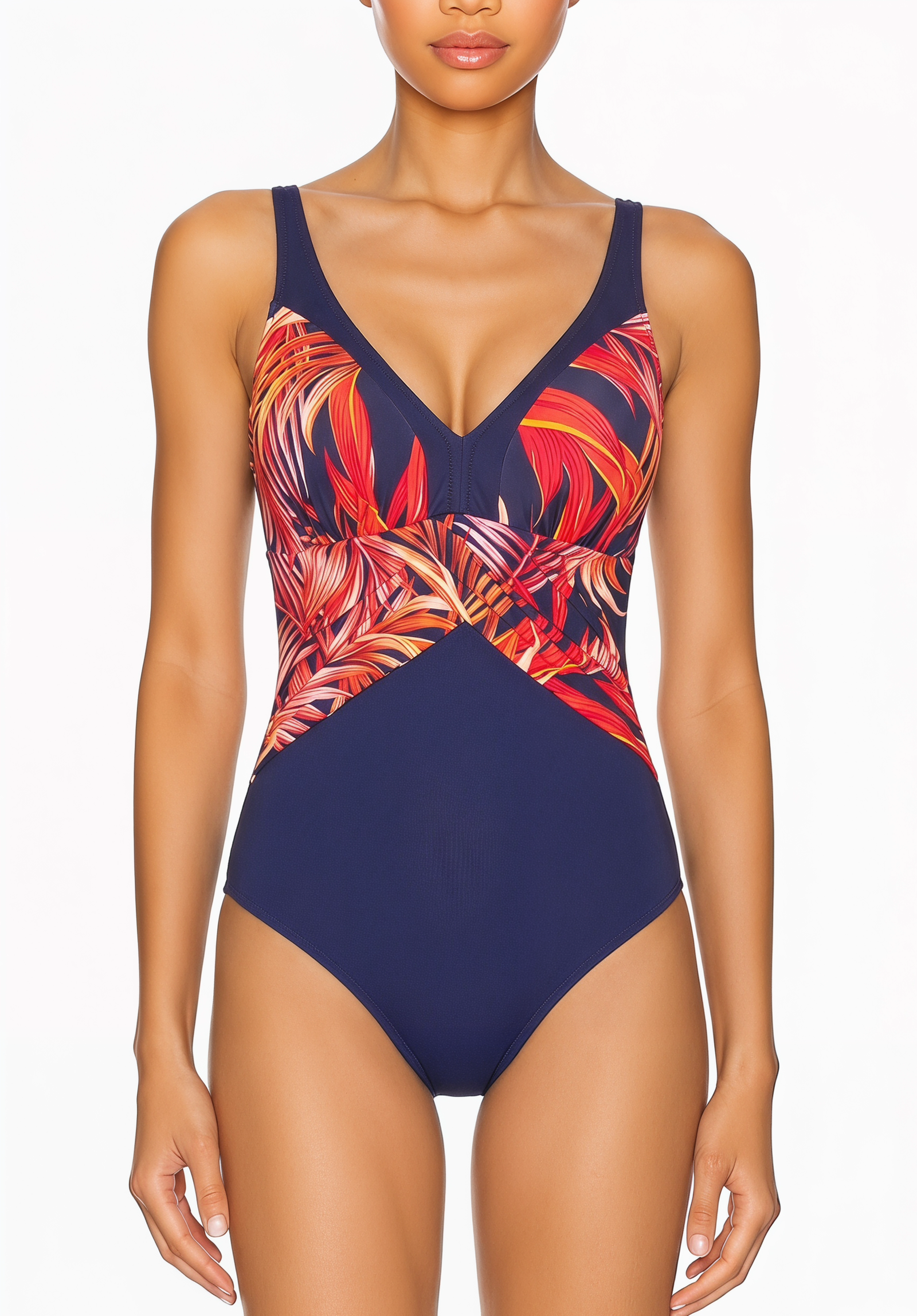 Twist-Front Adjustable Strap One-Piece Swimsuit