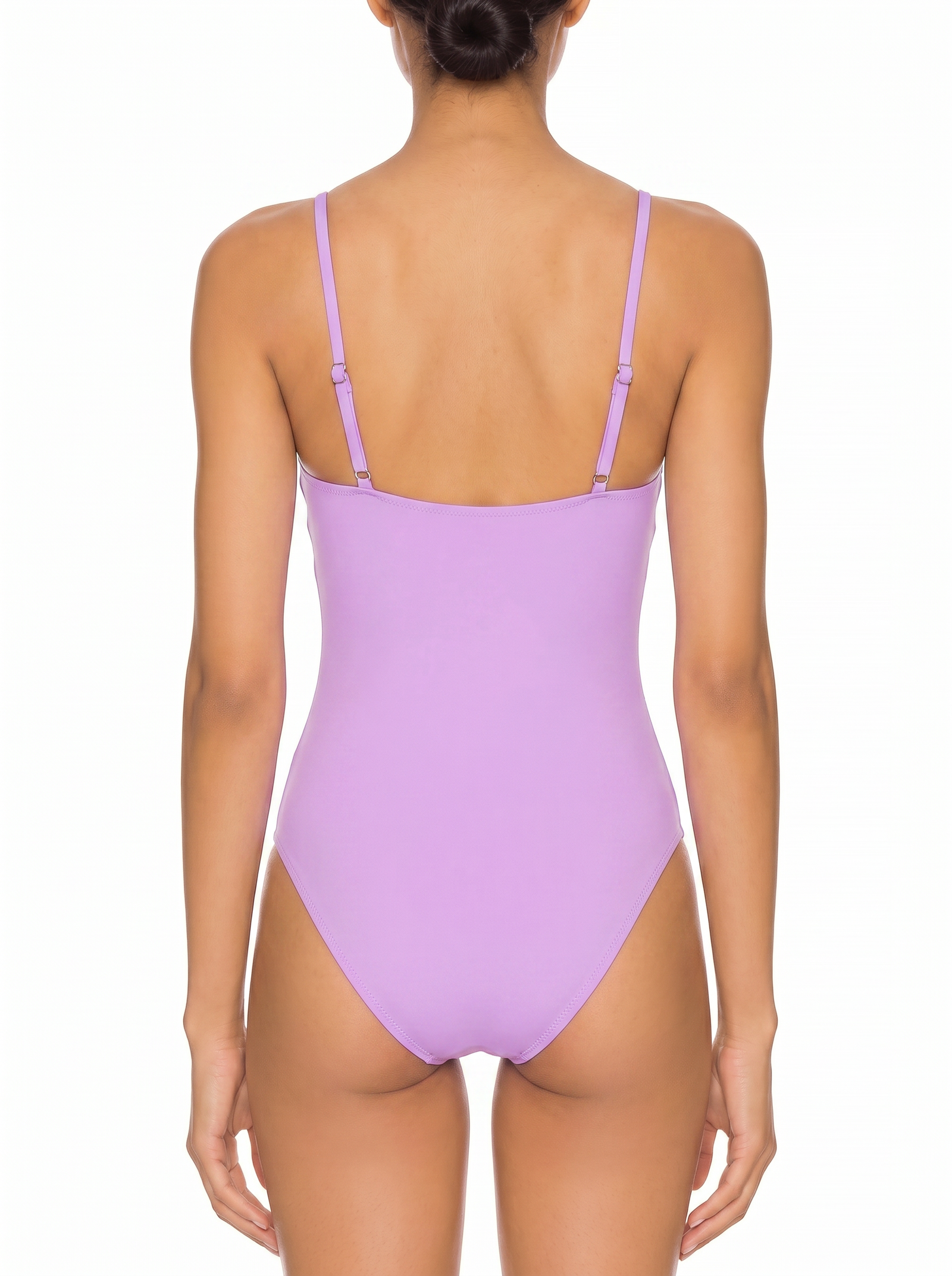Scalloped Trim Plunging One-Piece Swimsuit