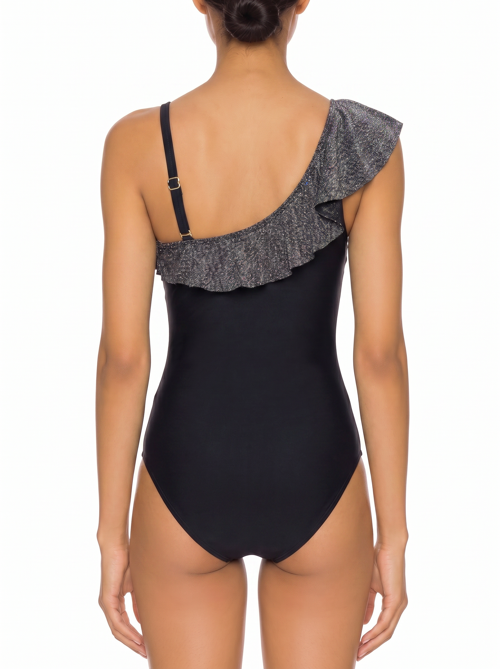 One-Shoulder Ruffle One-Piece Swimsuit