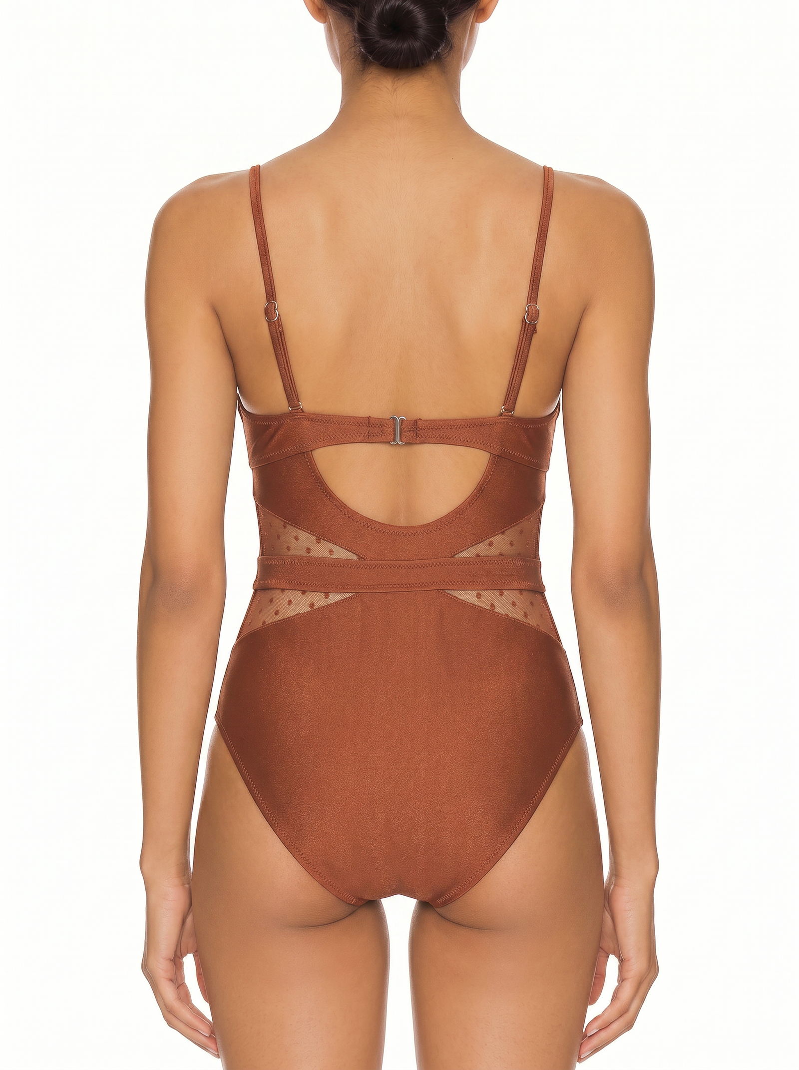 Mesh-Panel Underwire One-Piece Swimsuit