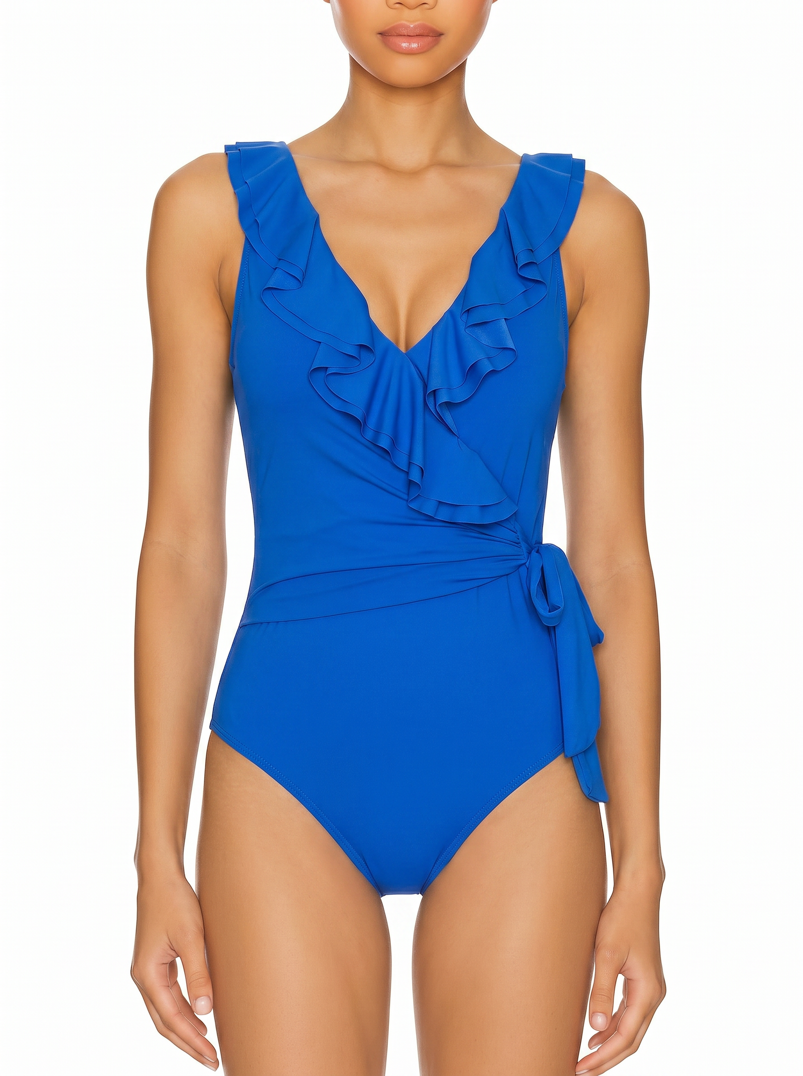 Ruffle Wrap One-Piece Swimsuit
