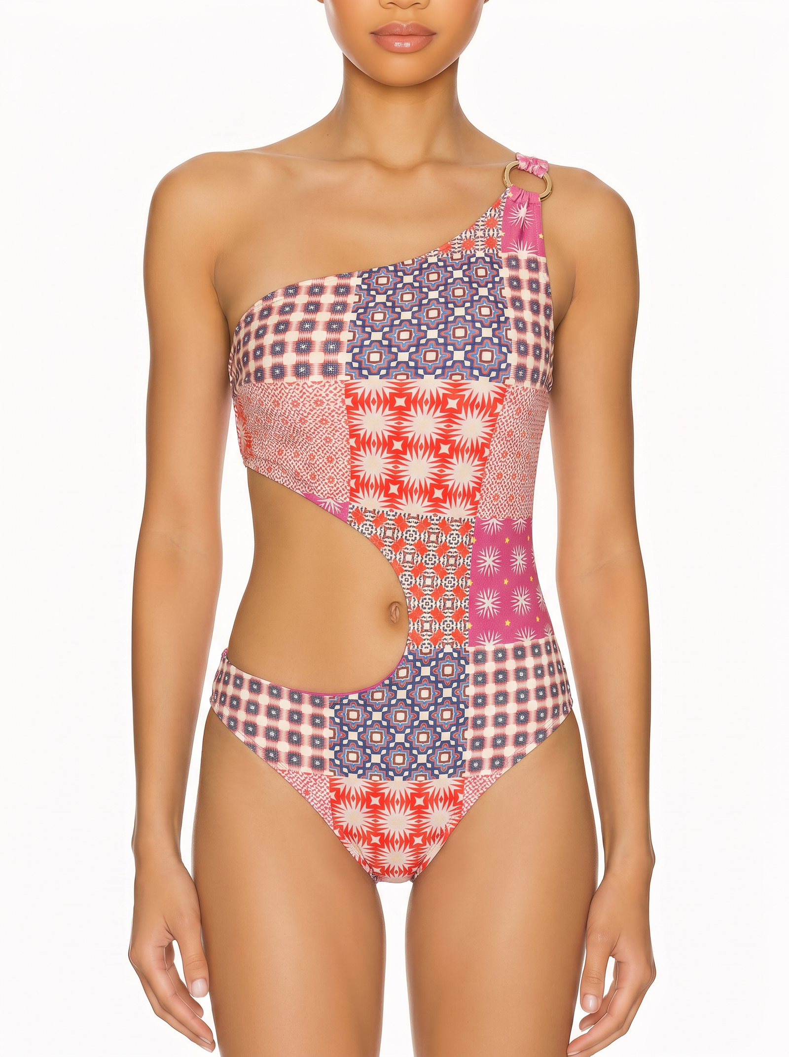 One-Shoulder Cutout One-Piece Swimsuit