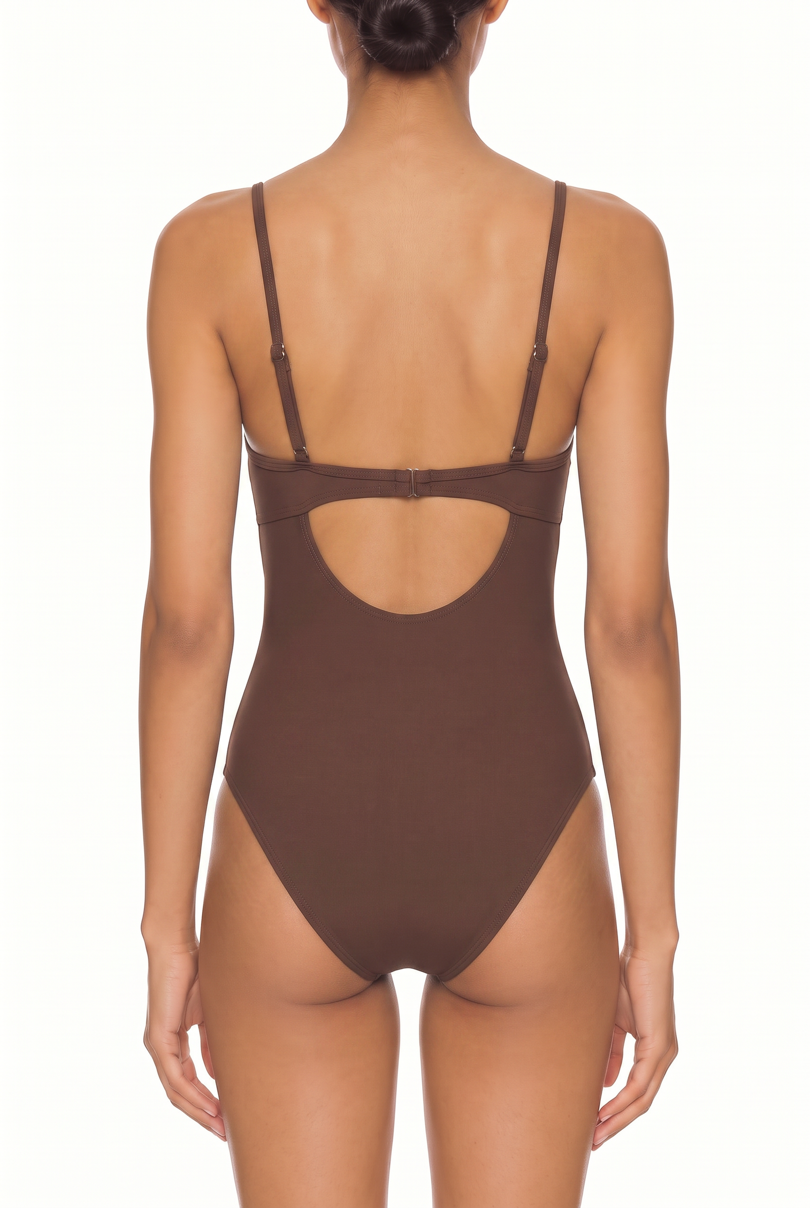 Mesh-Panel Ruched One-Piece Swimsuit