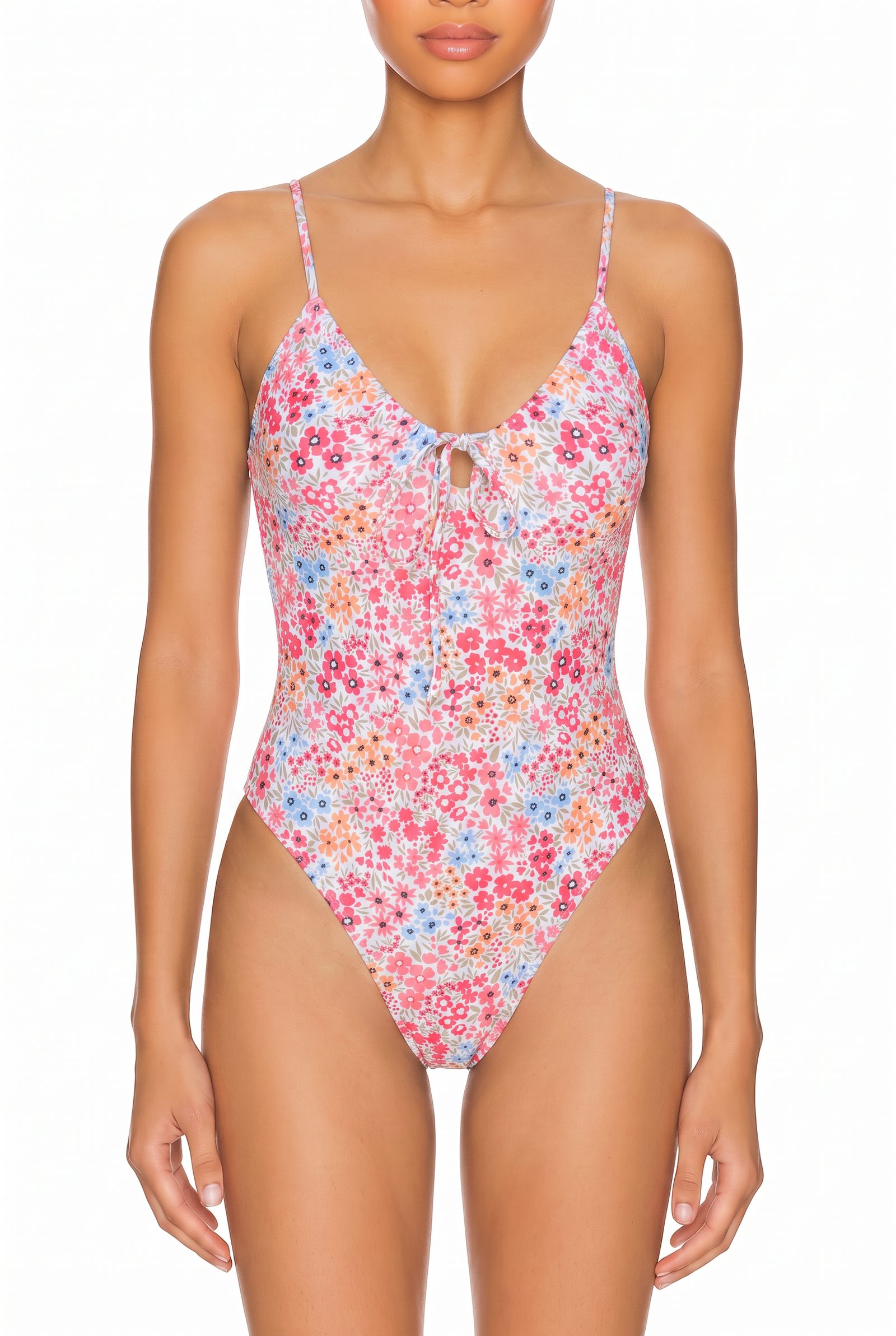 Tie-Front Cutout Back One-Piece Swimsuit