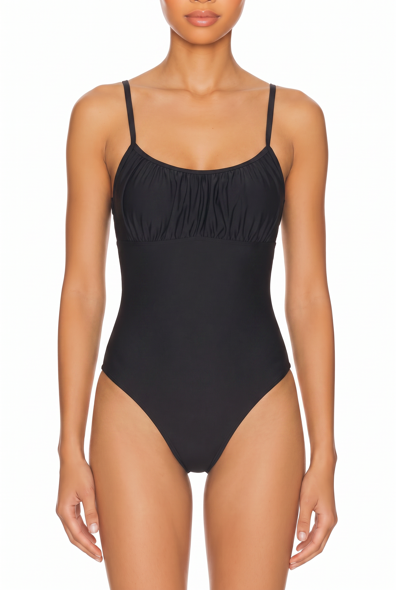 Ruched Bust Tie-Back One-Piece Swimsuit