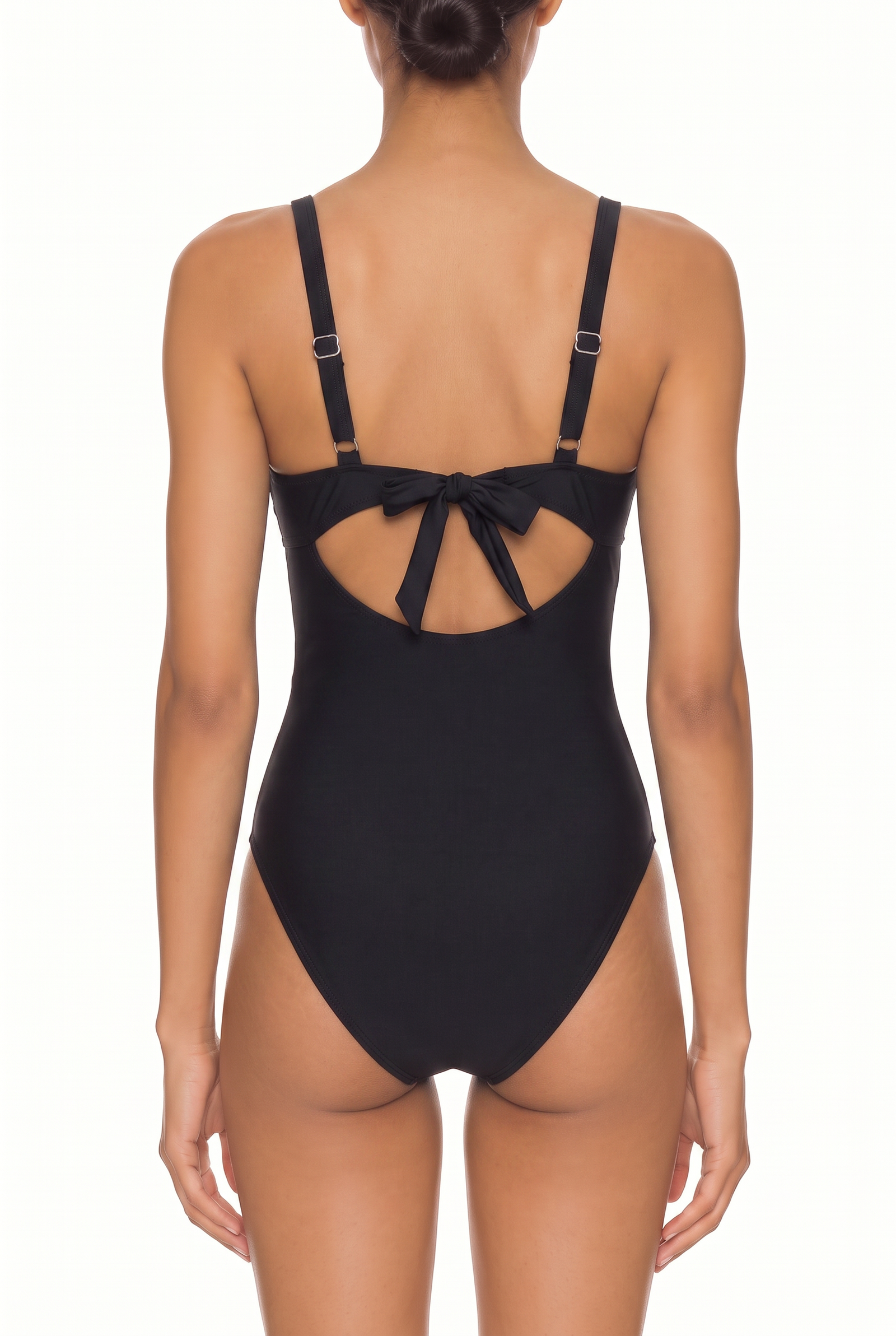 Ruched Bust Tie-Back One-Piece Swimsuit