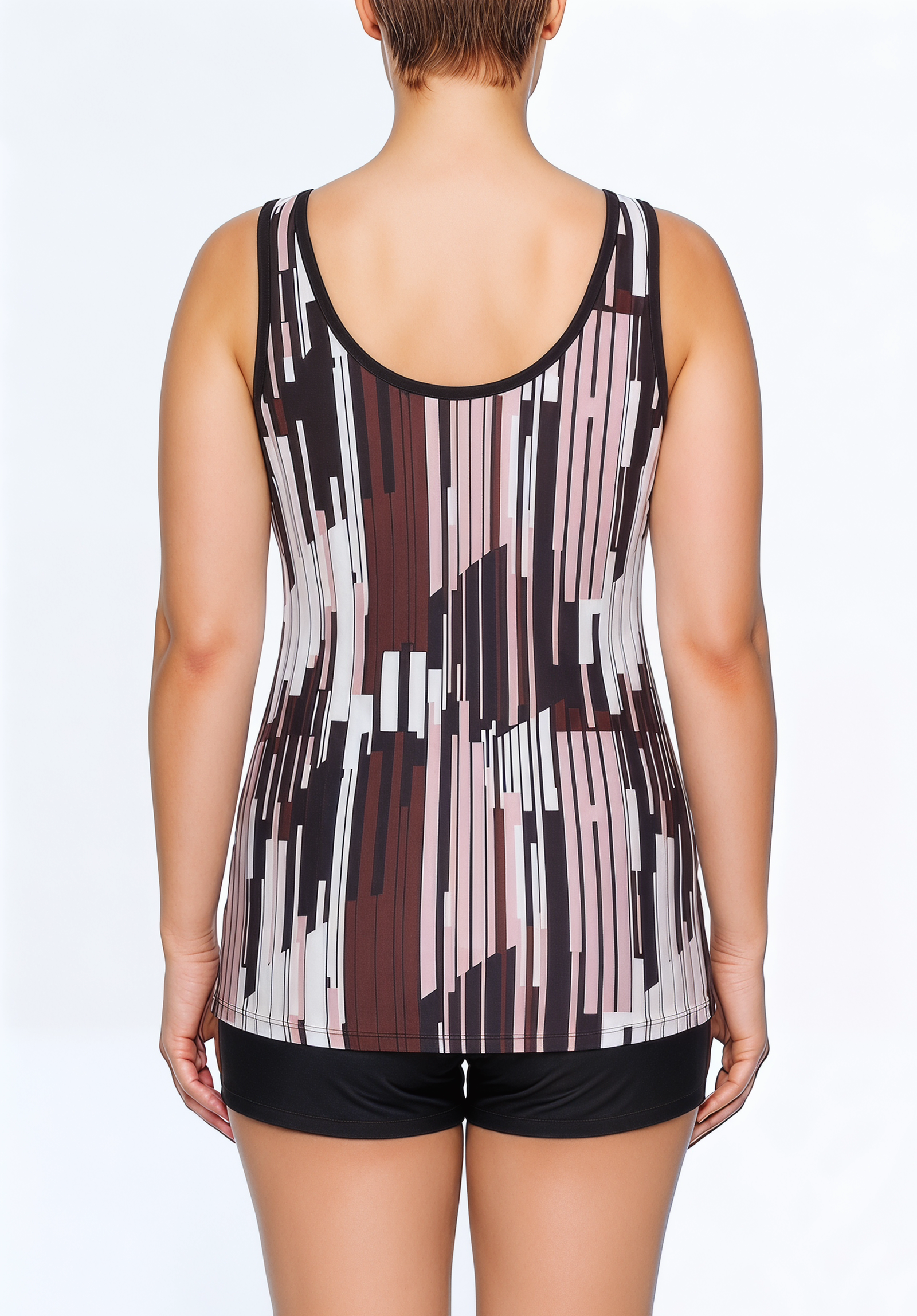 Crisscross Neck Tankini Top and Boyshort Set