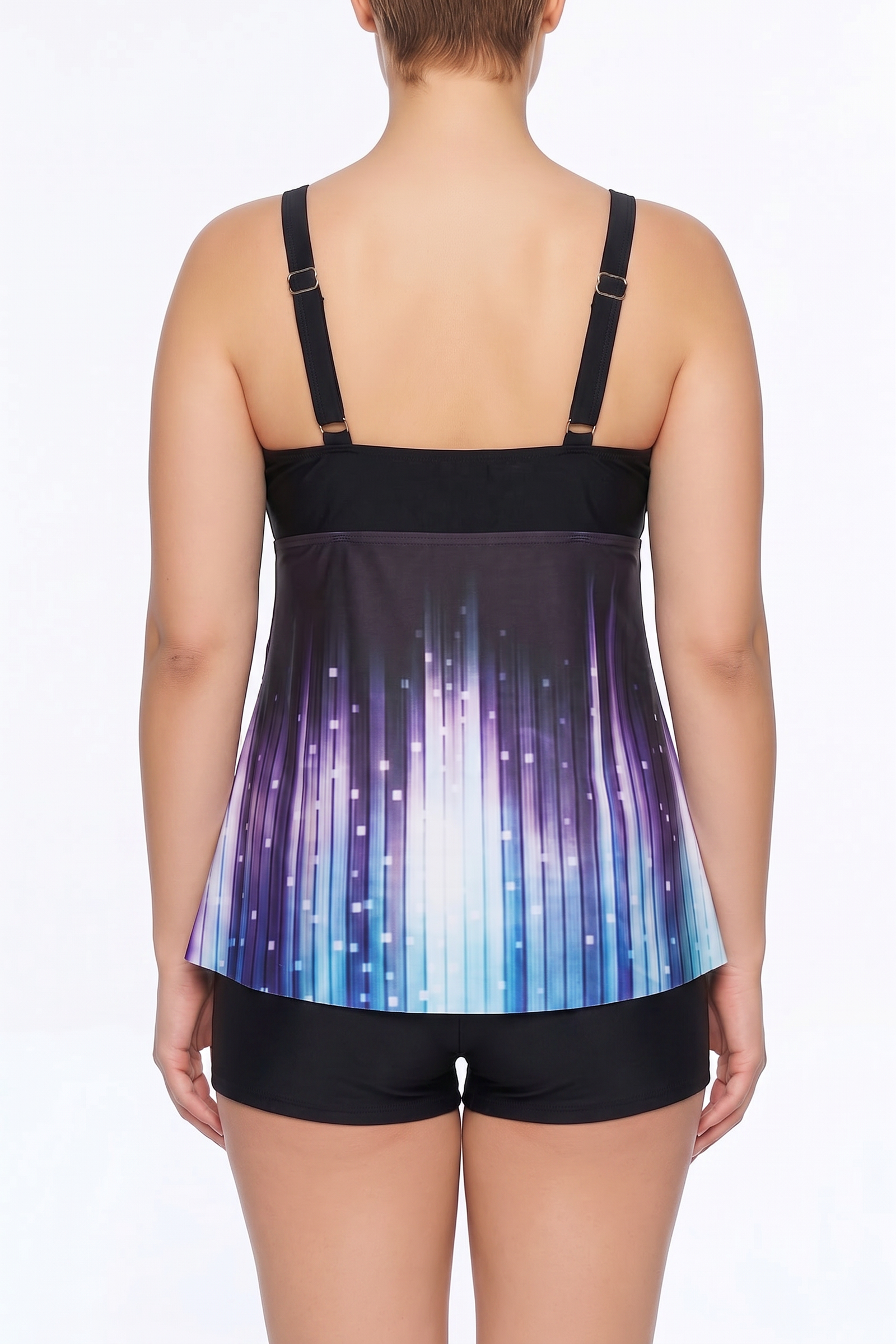V-Neck Tankini Top and Boyshort Set