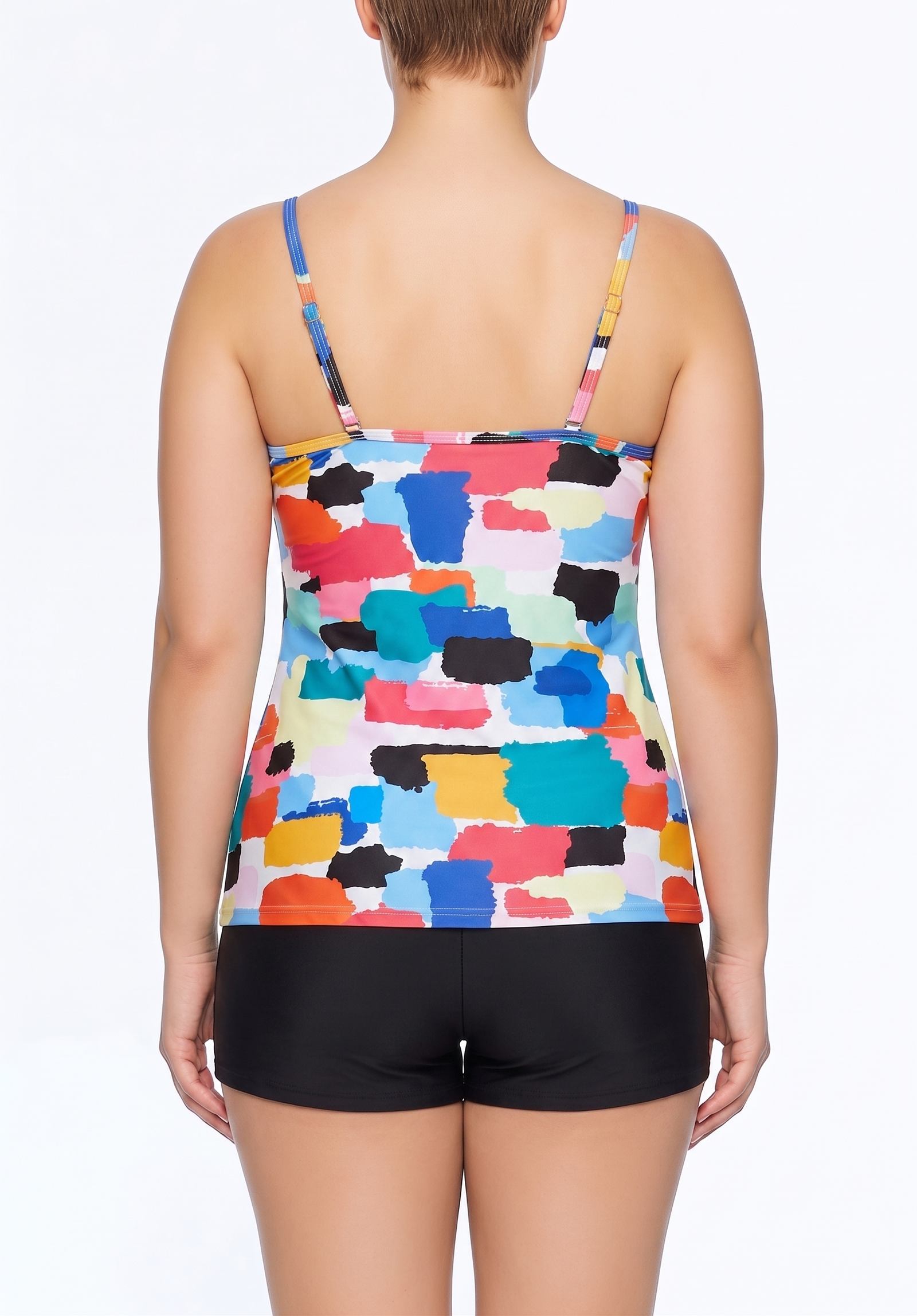 Tiered Ruffle Camisole Tankini Set