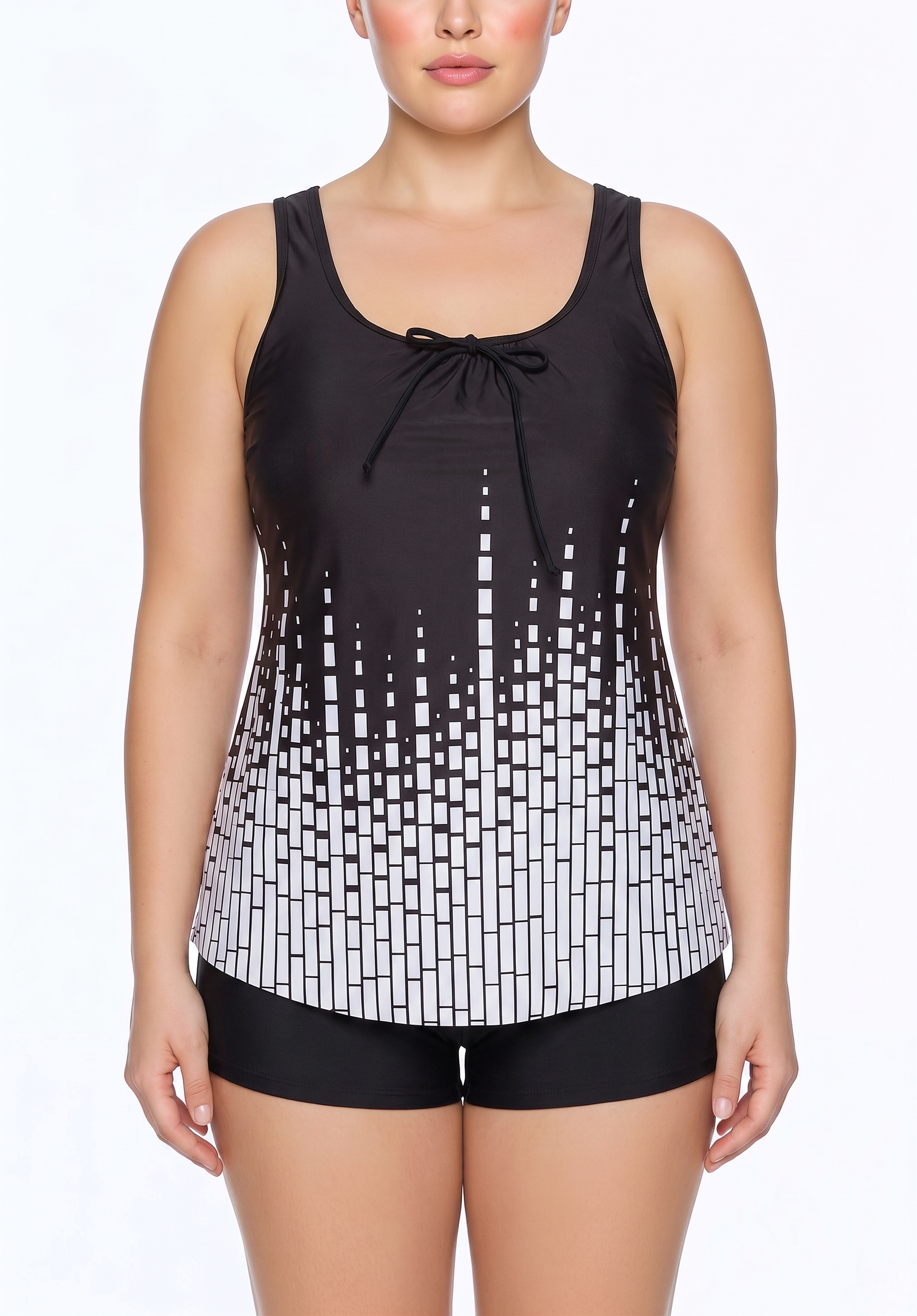 Tie-Front Tankini Top and Boyshort Set – New Variation
