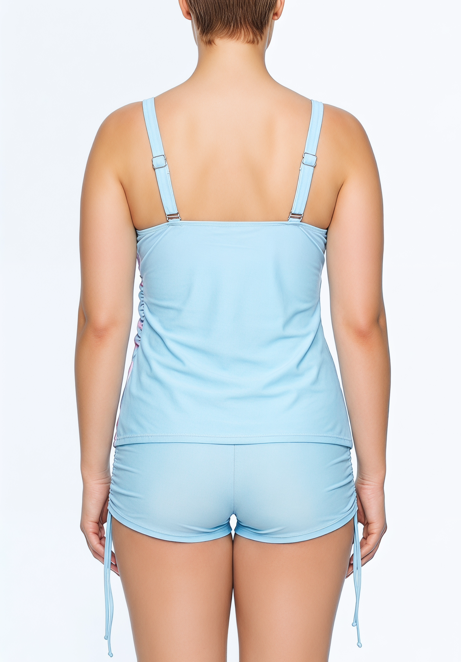 Twist-Front Tankini and Ruched Boyshort Set