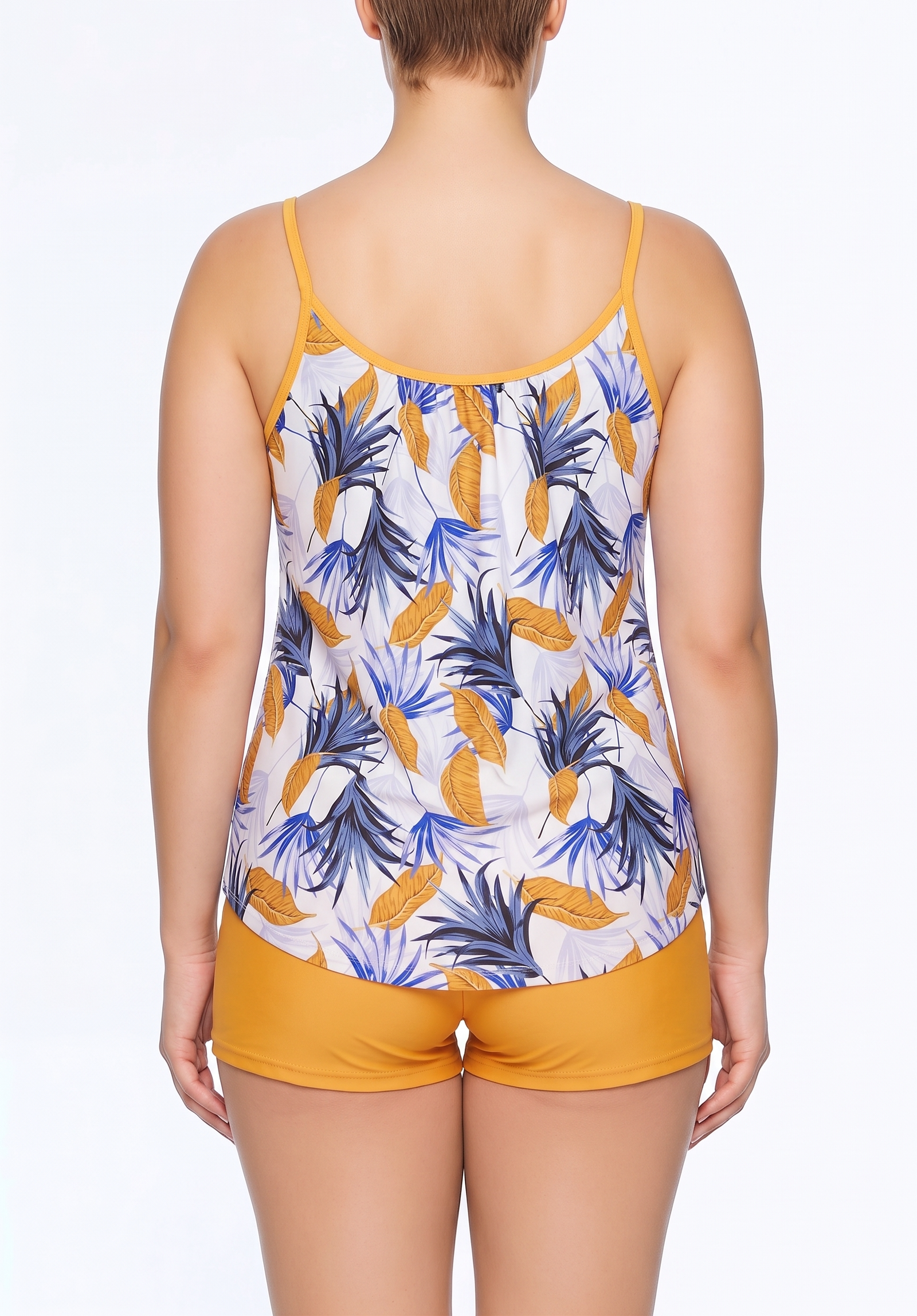 Tie-Front Camisole Tankini Set with Boyshorts