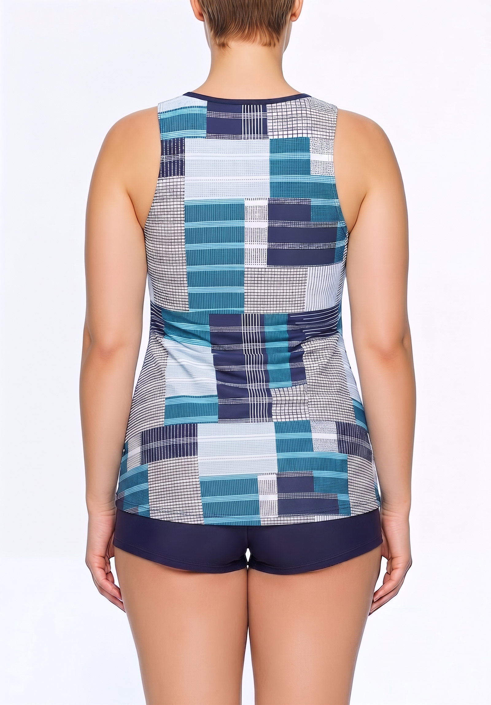Crisscross Neck Tankini Top and Boyshort Set – New Variation