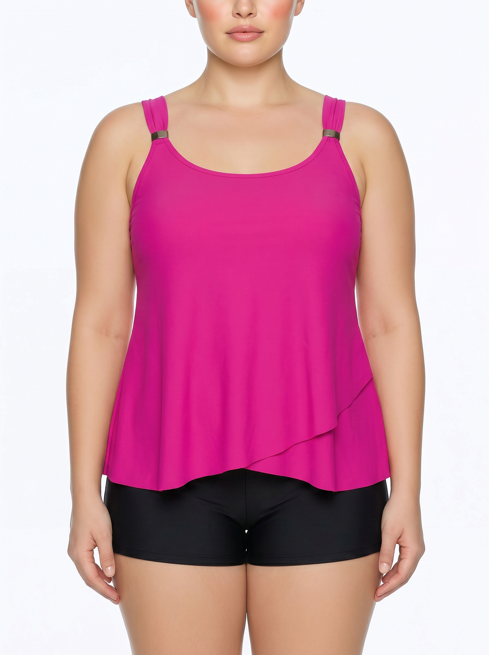 Tiered Hem Tankini and Boyshort Set