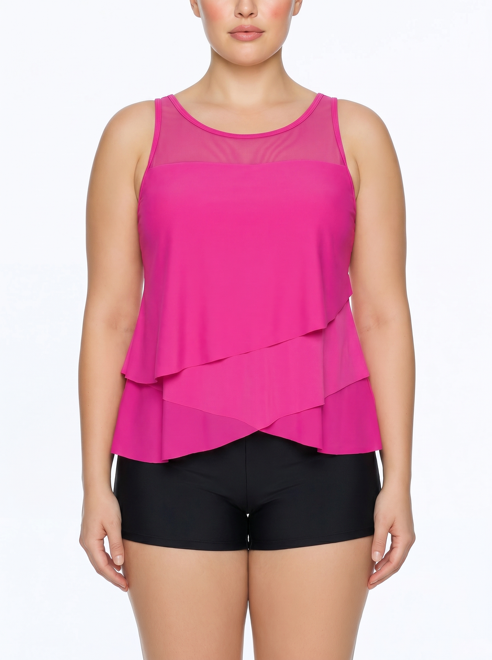 Tiered Ruffle Tankini and Boyshort Set