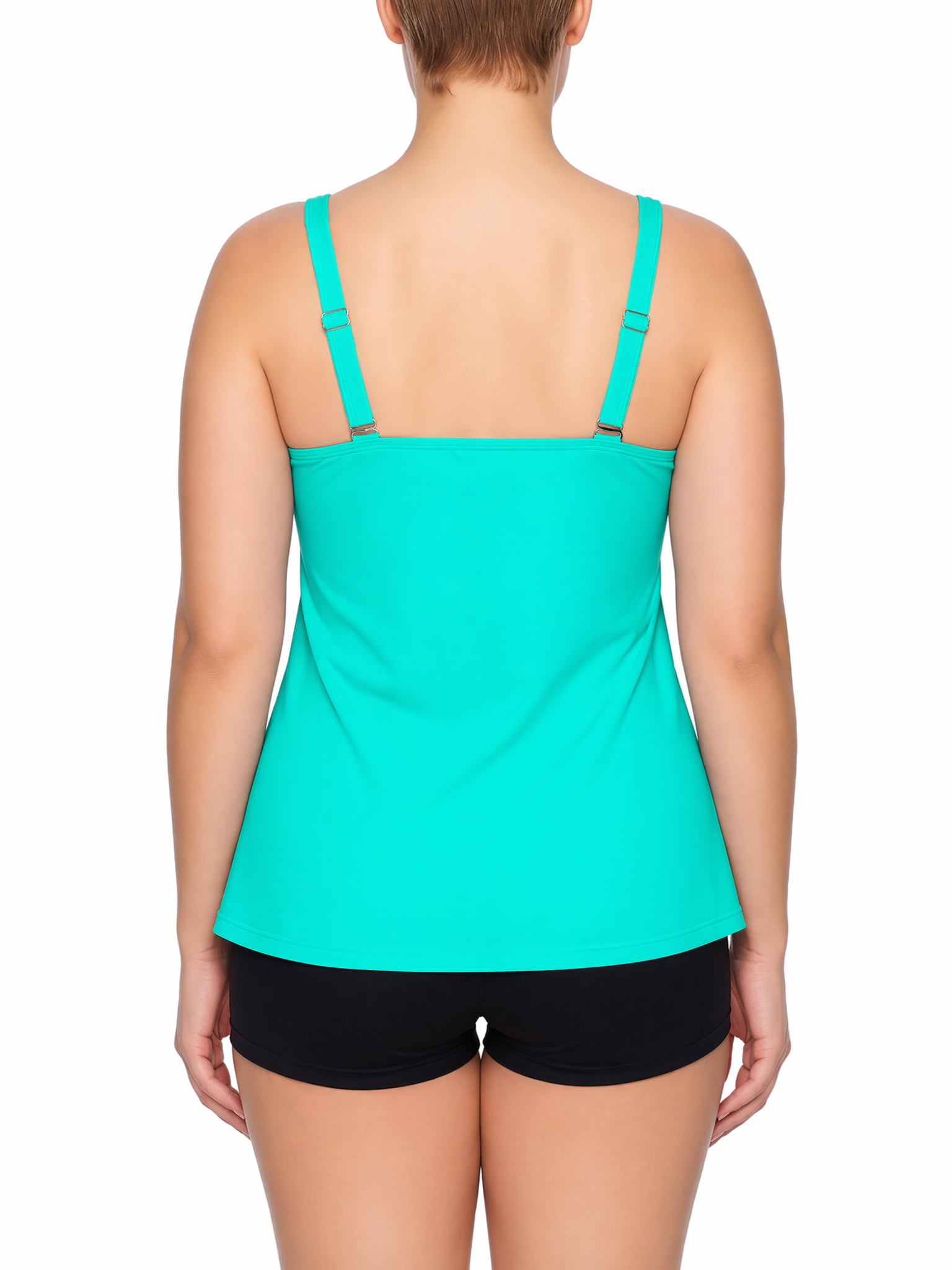 Ruched Scoop Neck Tankini and Boyshort Set