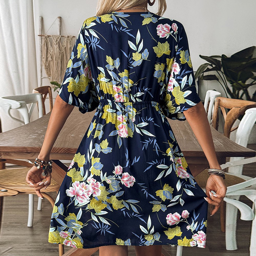 V-Neck Crochet Trim Cover-Up Dress