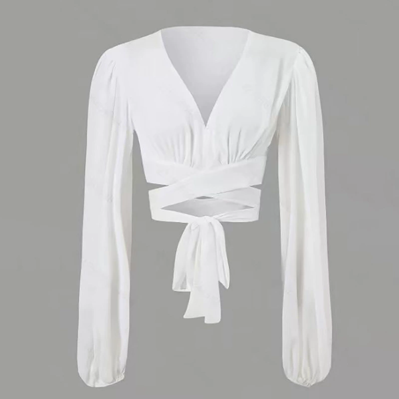 Long Sleeve Wrap Front Swim Cover-Up
