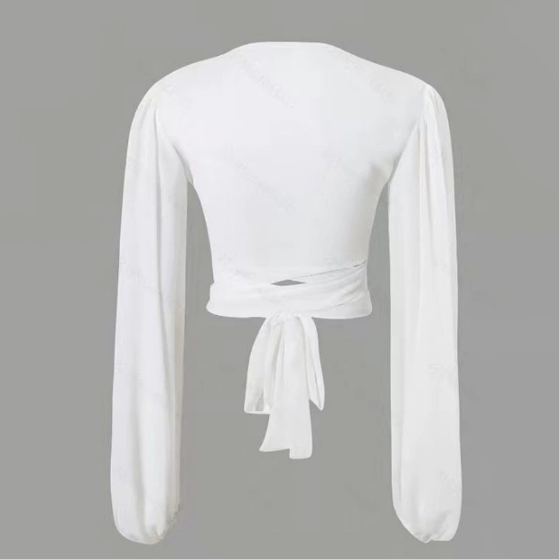 Long Sleeve Wrap Front Swim Cover-Up view 4