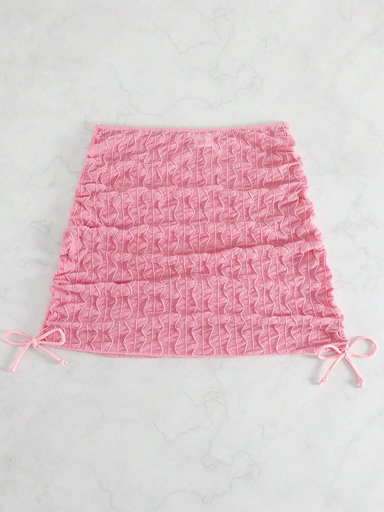 Shirred Swim Cover-Up Skirt with Drawstrings view 6