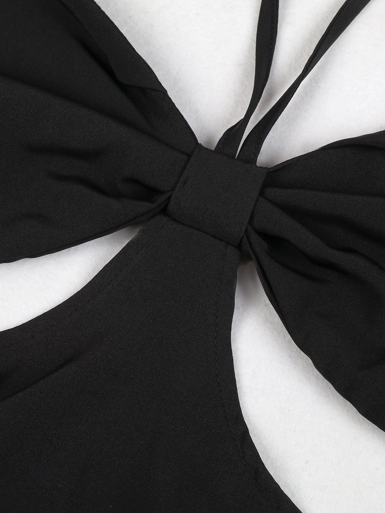 Cutout Halter Mini Dress with Ruffle Sleeves view 5