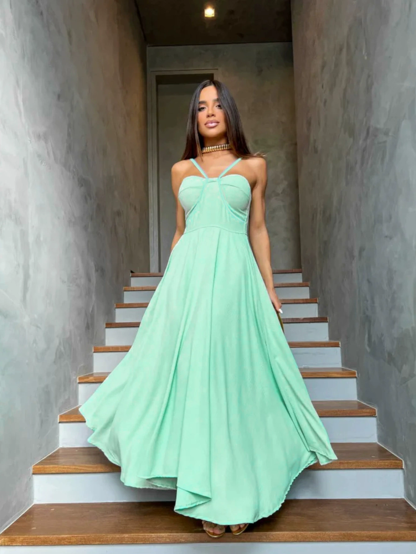 Spaghetti Strap Sweetheart Maxi Dress