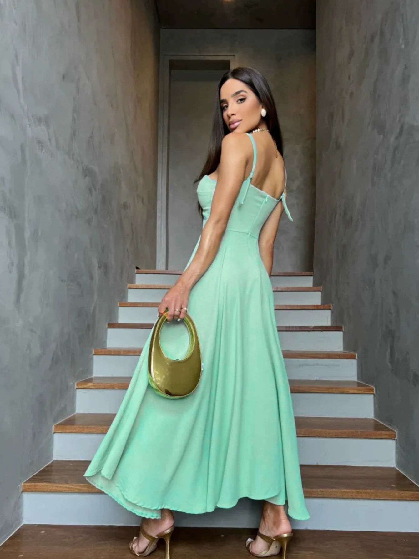 Spaghetti Strap Sweetheart Maxi Dress