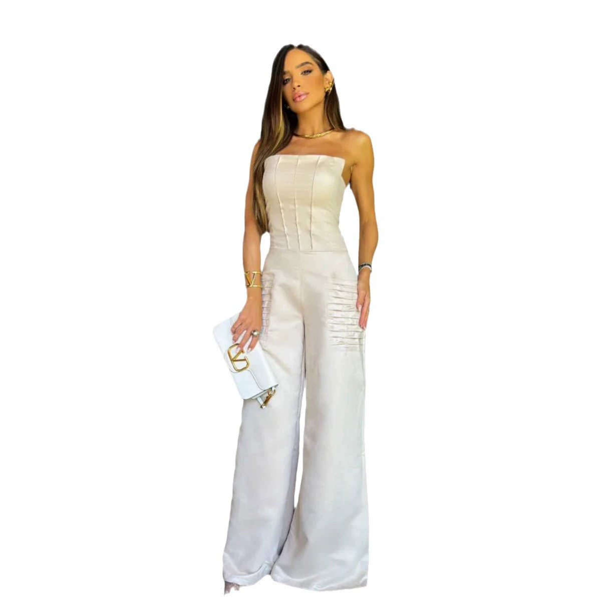 Strapless Corset Wide-Leg Jumpsuit view 5