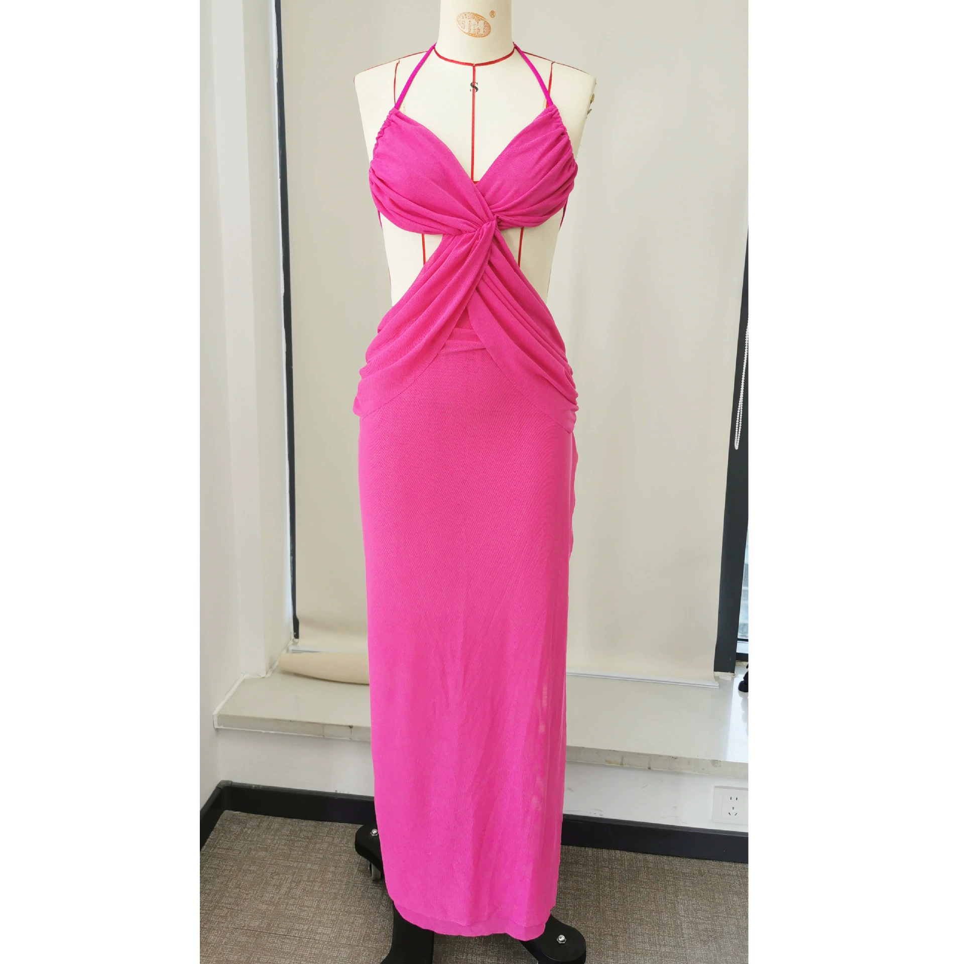 Backless Halter Maxi Dress with Side Slit view 3