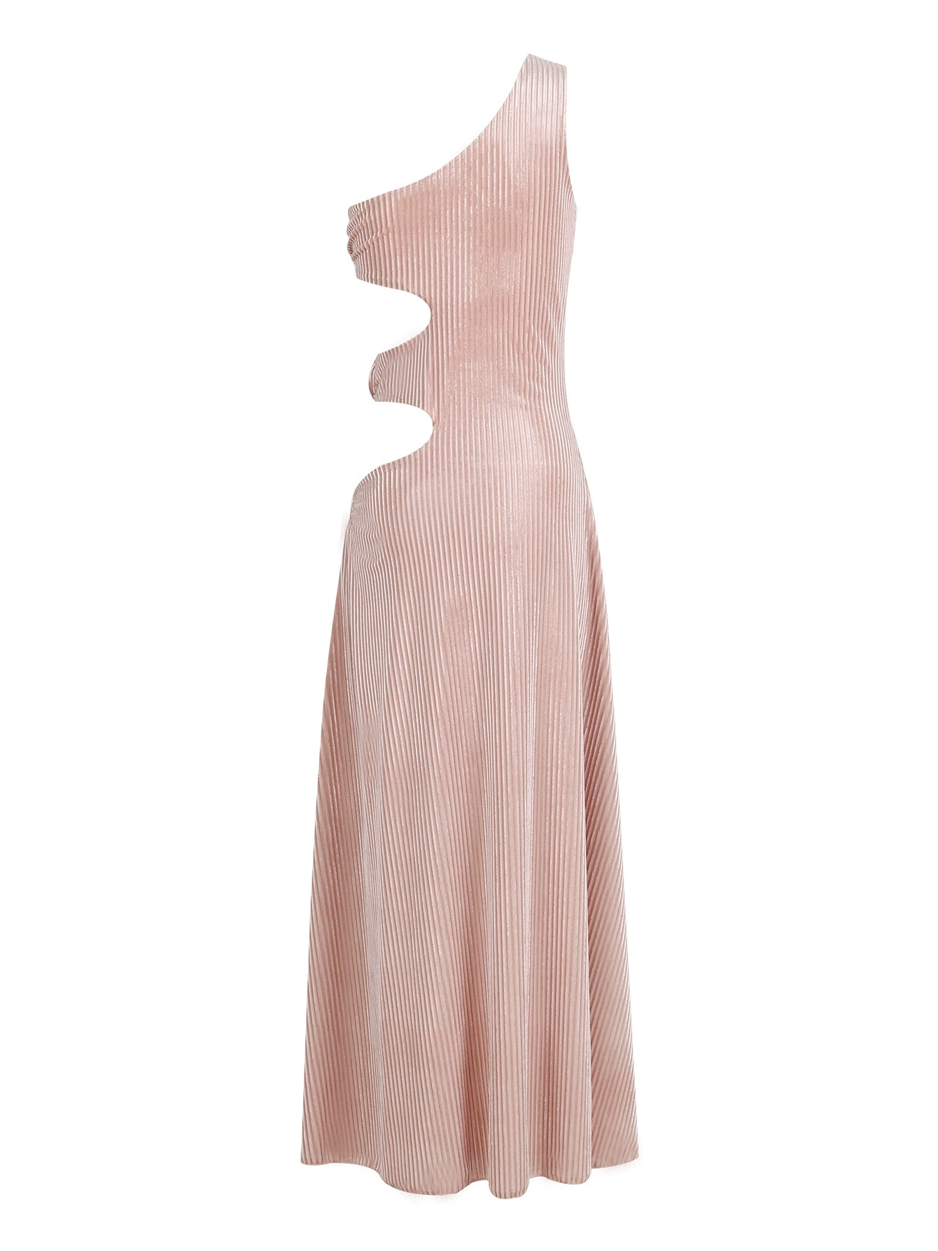 Asymmetric One-Shoulder Cutout Maxi Dress view 4