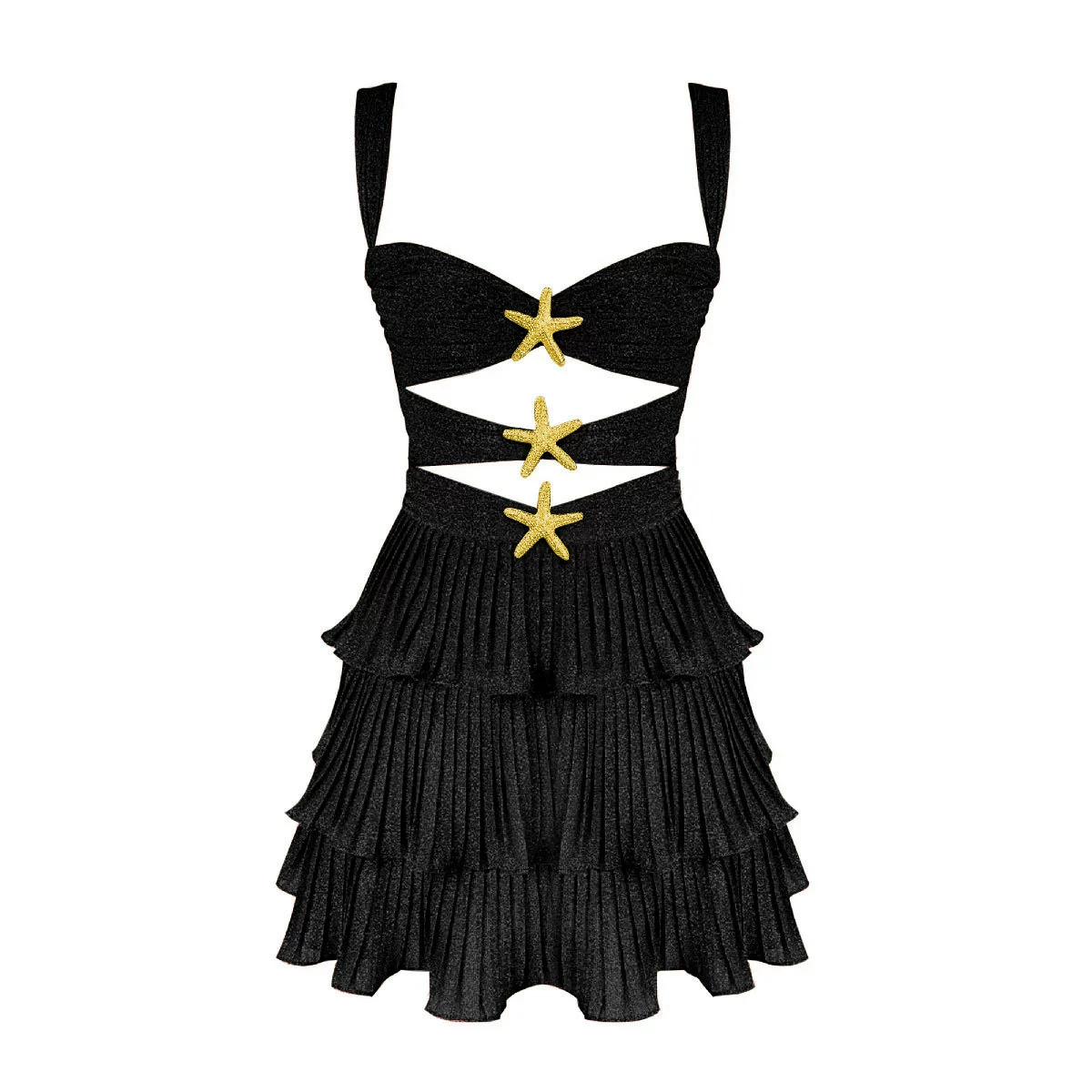 Sweetheart Neckline Cutout Tiered Mini Dress view 8