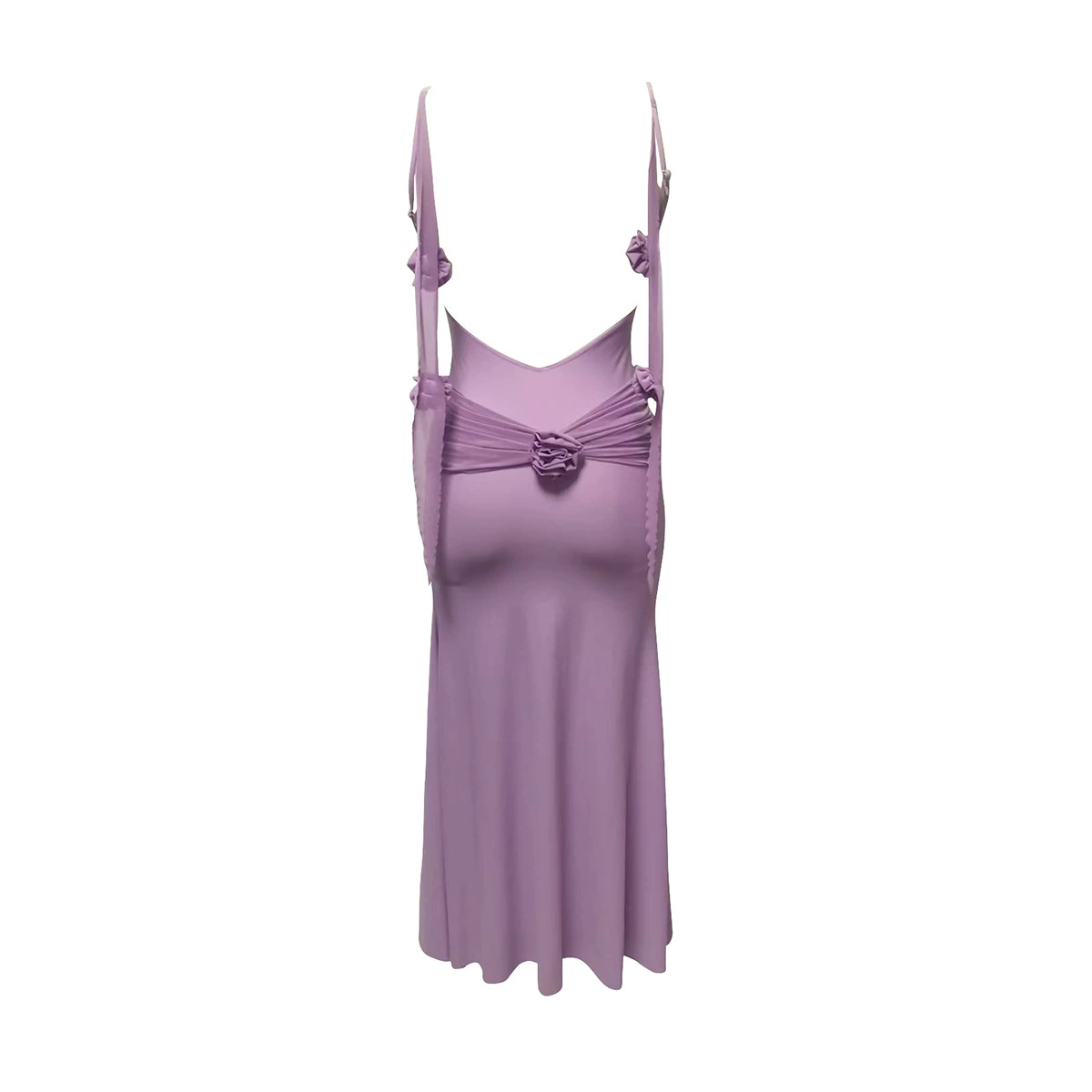 Sleeveless V-Neck Ruffle Maxi Dress with Slit view 4