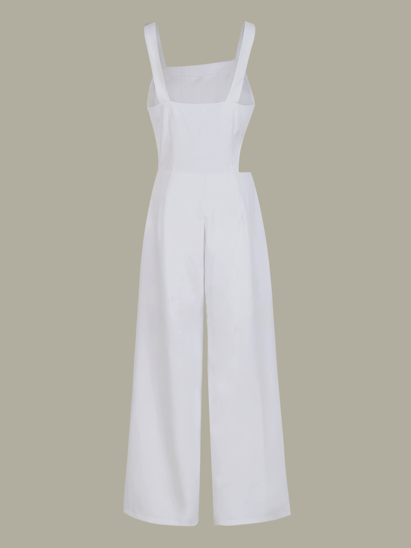 Asymmetrical Cutout Wide Leg Jumpsuit with Buckle Straps view 5