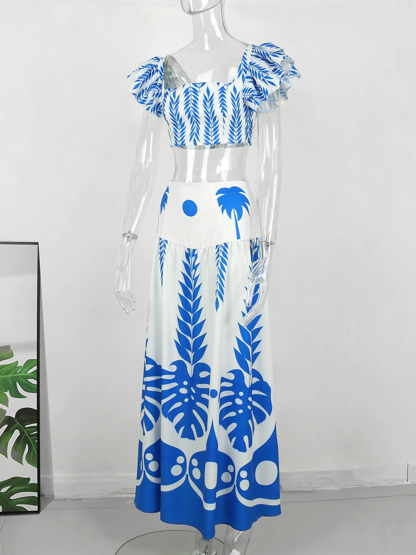 Two-Piece Crop Top and Maxi Skirt Set view 3