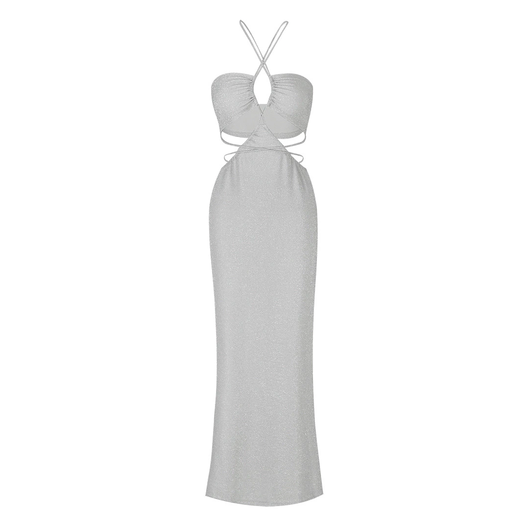 Crisscross Halter Cutout Maxi Dress view 6