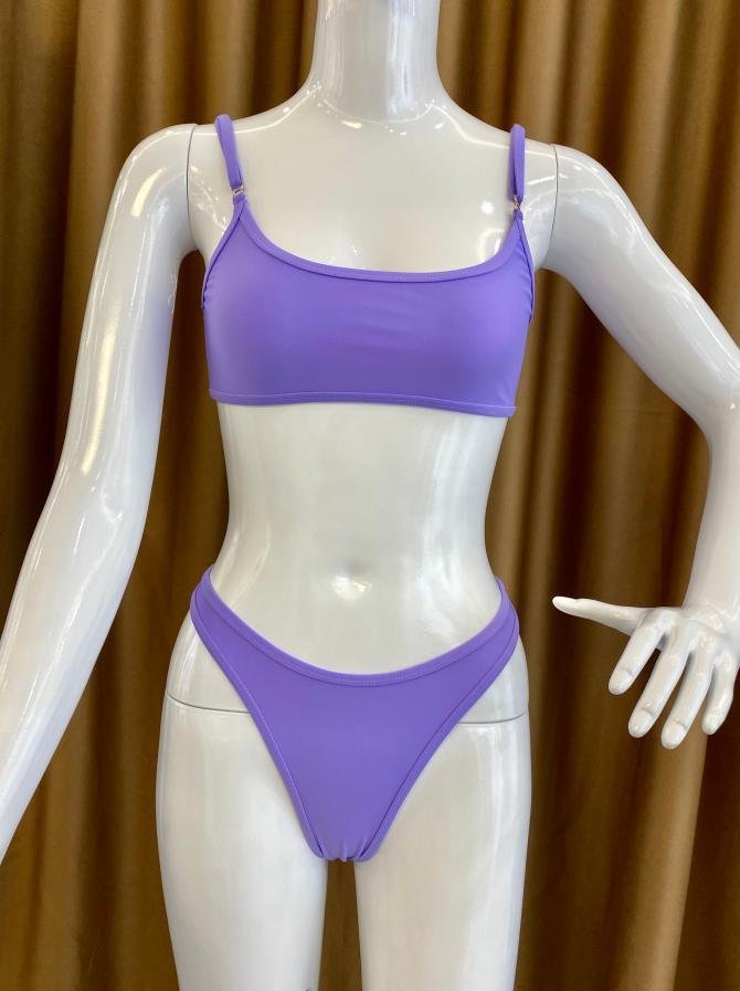 Premium Solid Scoop-Neck Bikini Set